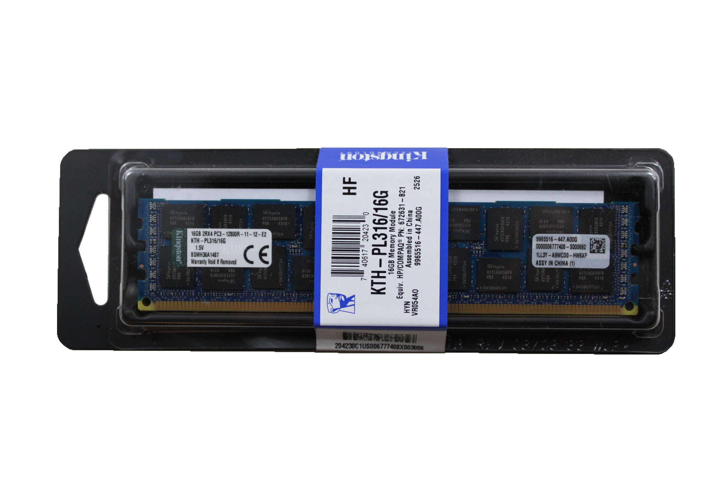 KINGSTON 16GB 2RX4 PC3-12800R